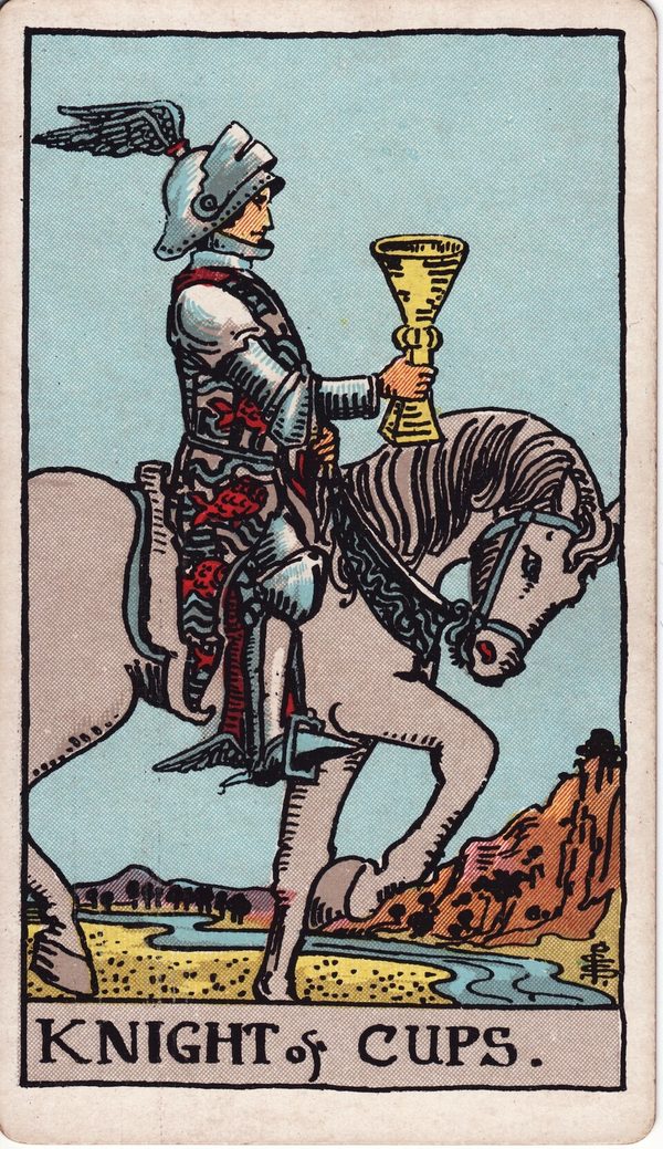 Cavaleiro de Copas, ilustração de Pamela Colman Smith