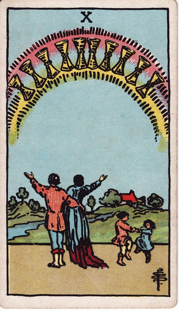 Dez de Copas, ilustração de Pamela Colman Smith