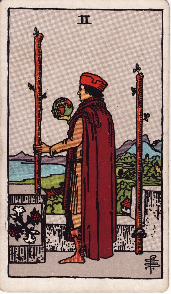 Dois de Paus, ilustração de Pamela Colman Smith