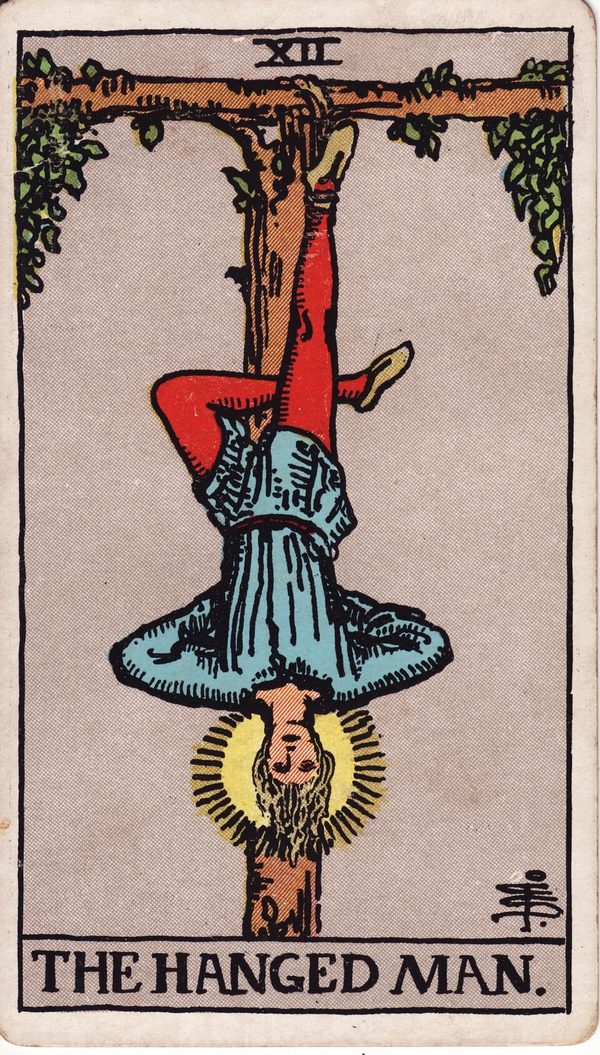 O Enforcado, ilustração de Pamela Colman Smith