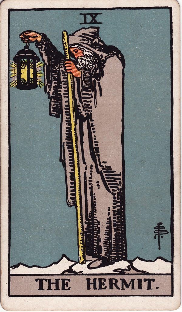 O Eremita, ilustração de Pamela Colman Smith