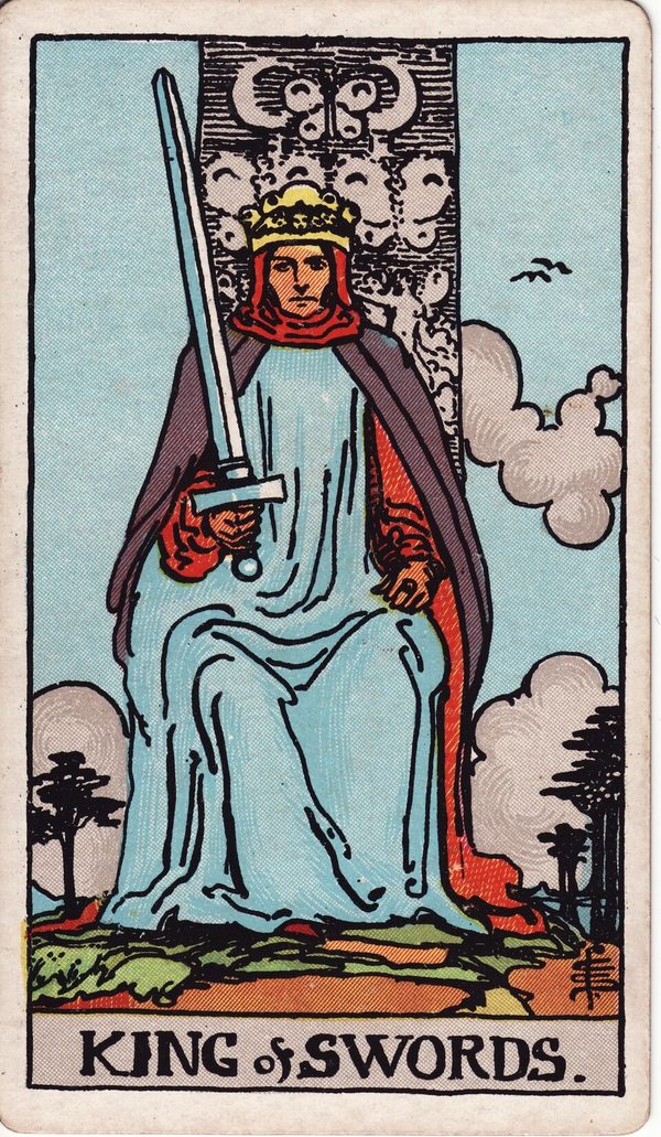 Rei de Espadas, ilustração de Pamela Colman Smith